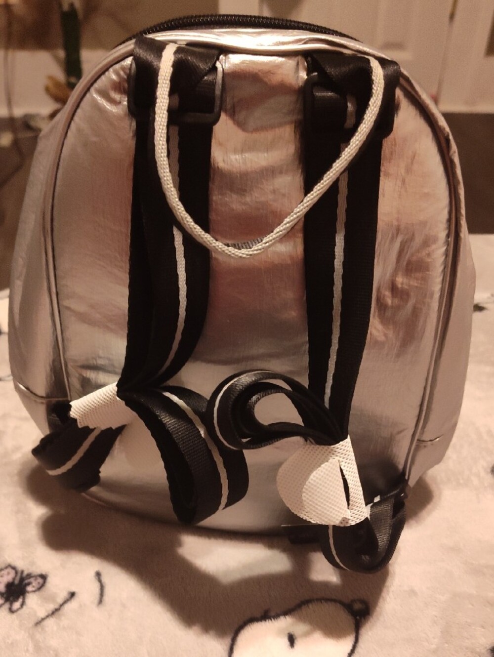 Metallic Silver Mini  Backpack - Picture 2 of 5